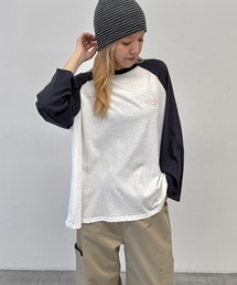 Lakey Park 胸ロゴ配色ラグランロンT