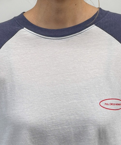 CANAL JEAN(キャナルジーン)の「Lakey Park 胸ロゴ配色ラグランロンT(Tシャツ/カットソー・レディース・ネイビー/パープル・ONE SIZE)」の14枚目の写真