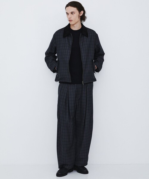 UNITED TOKYO(ユナイテッドトウキョウ)の「【数量限定】CUBA CHECK 2タックワイドパンツ |愛知ウール/防臭/ムレ防止(スラックス・メンズ・ネイビー/ブラウン・2/1)」の9枚目の写真