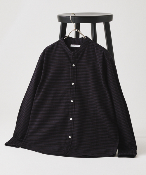 JOURNAL STANDARD(ジャーナルスタンダード)の「パターン チェック フランネル バンド シャツ(シャツ/ブラウス・メンズ・ブラック/ベージュ/ネイビー/アイボリー・SMALL/MEDIUM/LARGE)」の3枚目の写真