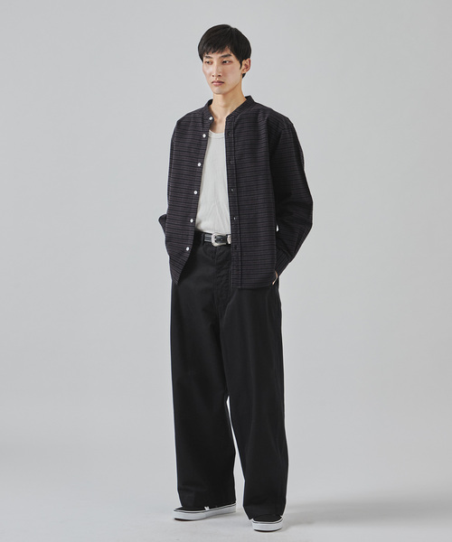 JOURNAL STANDARD(ジャーナルスタンダード)の「パターン チェック フランネル バンド シャツ(シャツ/ブラウス・メンズ・ブラック/ベージュ/ネイビー/アイボリー・SMALL/MEDIUM/LARGE)」の9枚目の写真