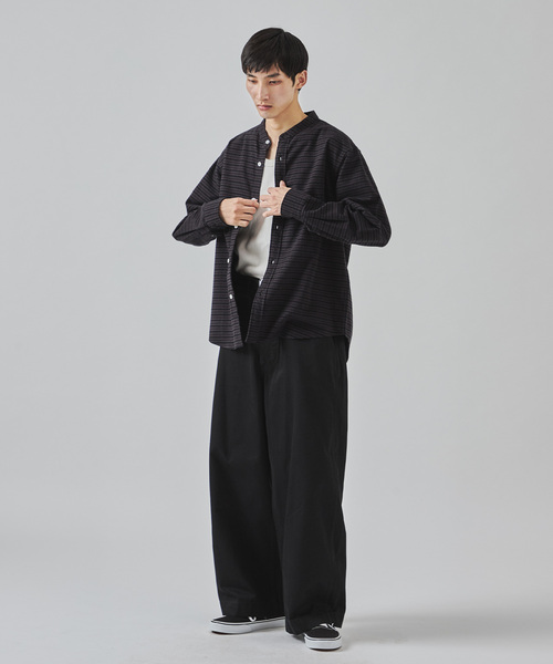 JOURNAL STANDARD(ジャーナルスタンダード)の「パターン チェック フランネル バンド シャツ(シャツ/ブラウス・メンズ・ブラック/ベージュ/ネイビー/アイボリー・SMALL/MEDIUM/LARGE)」の10枚目の写真