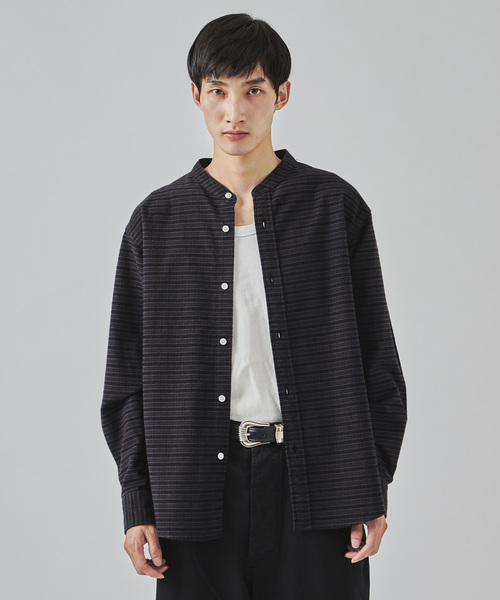 JOURNAL STANDARD(ジャーナルスタンダード)の「パターン チェック フランネル バンド シャツ(シャツ/ブラウス・メンズ・ブラック/ベージュ/ネイビー/アイボリー・SMALL/MEDIUM/LARGE)」の12枚目の写真