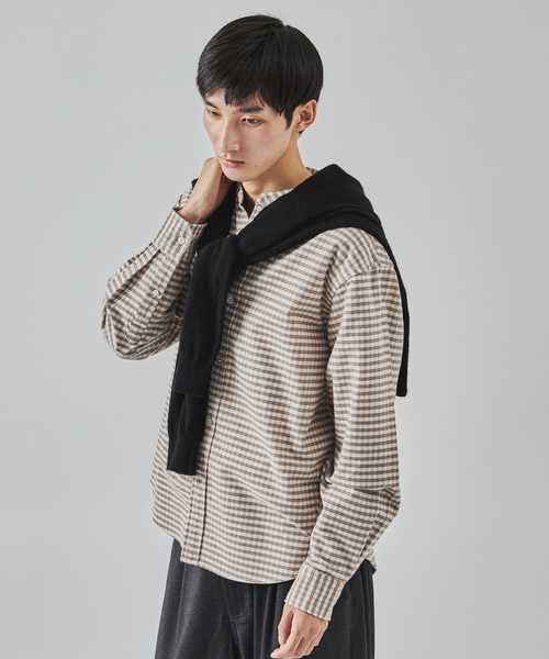 JOURNAL STANDARD(ジャーナルスタンダード)の「パターン チェック フランネル バンド シャツ(シャツ/ブラウス・メンズ・ブラック/ベージュ/ネイビー/アイボリー・SMALL/MEDIUM/LARGE)」の20枚目の写真