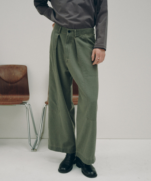 EDIFICE(エディフィス)の「Hedie.+ Pigment Wool Double Knee(その他パンツ・メンズ・チャコールグレー・2/3)」の1枚目の写真