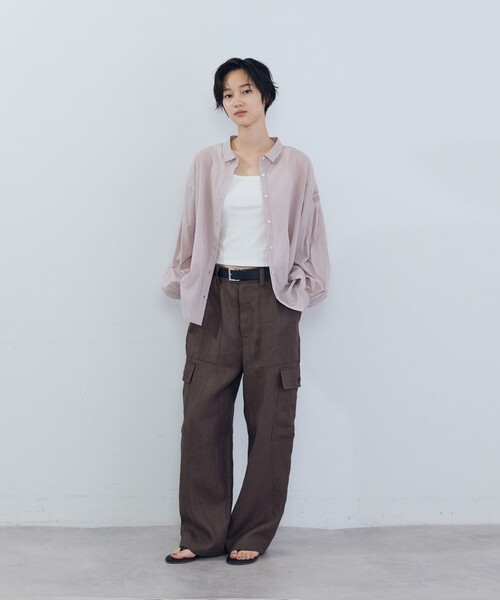 ADIEU TRISTESSE(アデュートリステス)の「コットンスモールカラーシャツ(シャツ/ブラウス・レディース・ブルーグレー/オフホワイト/ピンク・38)」の13枚目の写真