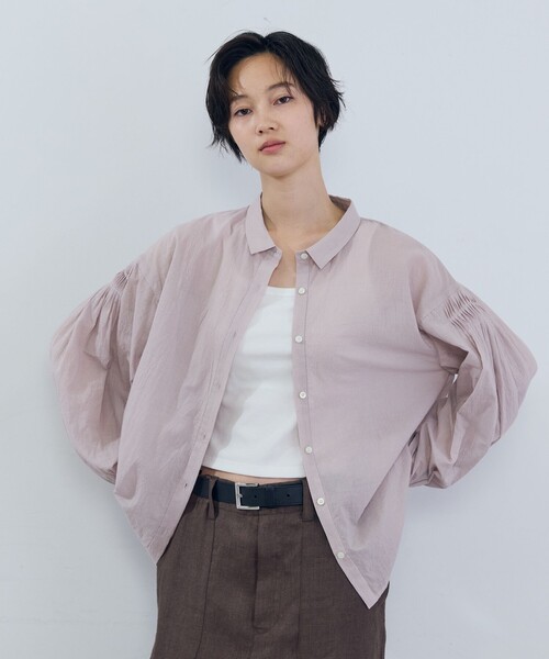 ADIEU TRISTESSE(アデュートリステス)の「コットンスモールカラーシャツ(シャツ/ブラウス・レディース・ブルーグレー/オフホワイト/ピンク・38)」の17枚目の写真