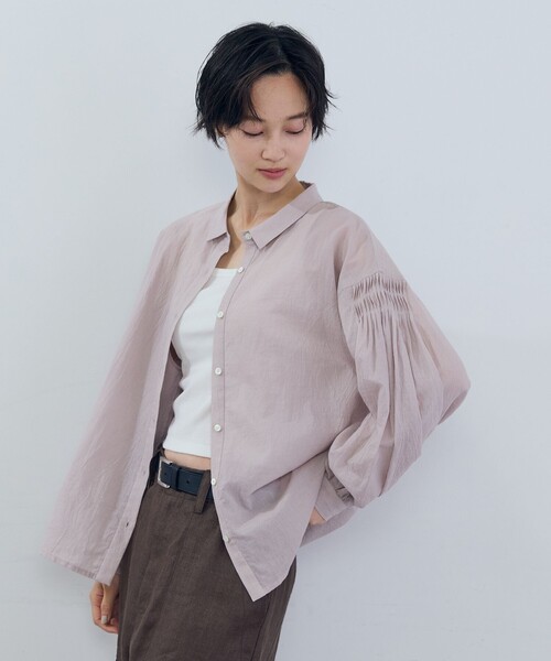 ADIEU TRISTESSE(アデュートリステス)の「コットンスモールカラーシャツ(シャツ/ブラウス・レディース・ブルーグレー/オフホワイト/ピンク・38)」の18枚目の写真