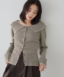 前後2WAYビッグカラーニット
