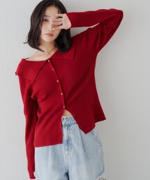 前後2WAYビッグカラーニット