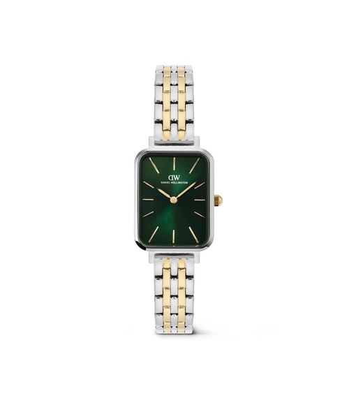 Daniel Wellington(ダニエルウェリントン)の「Quadro 20×26MM 5-Link Two Tone レディース腕時計(アナログ腕時計・レディース・ホワイト/エメラルド・ONE SIZE)」の1枚目の写真