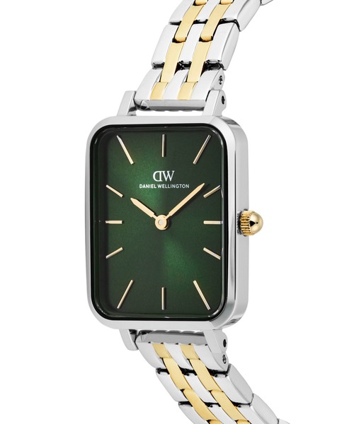 Daniel Wellington(ダニエルウェリントン)の「Quadro 20×26MM 5-Link Two Tone レディース腕時計(アナログ腕時計・レディース・ホワイト/エメラルド・ONE SIZE)」の3枚目の写真