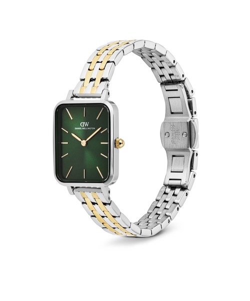 Daniel Wellington(ダニエルウェリントン)の「Quadro 20×26MM 5-Link Two Tone レディース腕時計(アナログ腕時計・レディース・ホワイト/エメラルド・ONE SIZE)」の4枚目の写真