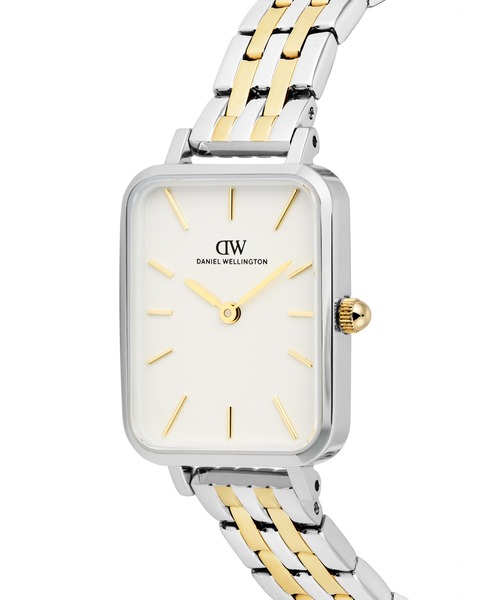 Daniel Wellington(ダニエルウェリントン)の「Quadro 20×26MM 5-Link Two Tone レディース腕時計(アナログ腕時計・レディース・ホワイト/エメラルド・ONE SIZE)」の5枚目の写真