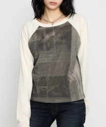 PHOTO PRINT RAGLAN トップス