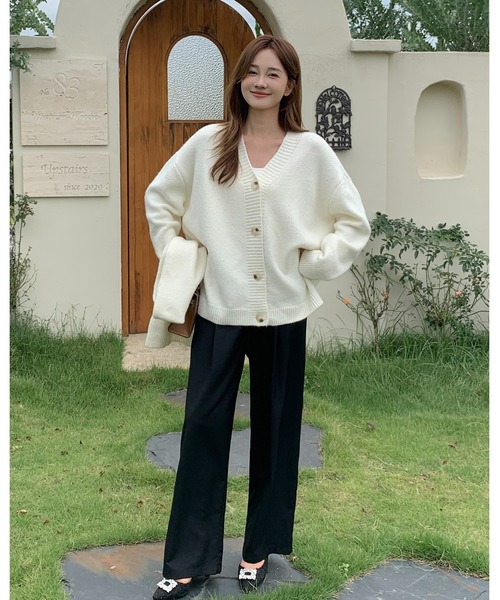 BIRTHDAY BASH(バースデイバッシュ)の「KNIT CARDIGAN with MUFFLER(ニットカーディガン マフラー付き)(カーディガン/ボレロ・レディース・ホワイト・FREE)」の8枚目の写真