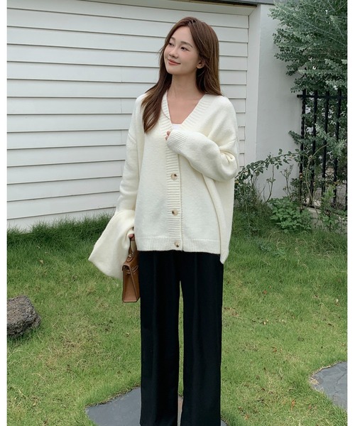 BIRTHDAY BASH(バースデイバッシュ)の「KNIT CARDIGAN with MUFFLER(ニットカーディガン マフラー付き)(カーディガン/ボレロ・レディース・ホワイト・FREE)」の9枚目の写真