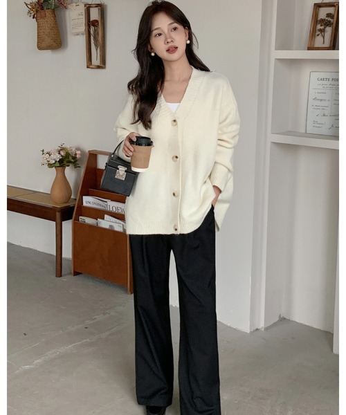 BIRTHDAY BASH(バースデイバッシュ)の「KNIT CARDIGAN with MUFFLER(ニットカーディガン マフラー付き)(カーディガン/ボレロ・レディース・ホワイト・FREE)」の7枚目の写真