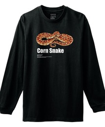 Moftique(モフティック) 長袖Tシャツ コーンスネーク 蛇 爬虫類 ペット アニマル プリント Tシャツ 長袖 ロンT ロングTシャツ トップス カットソー メンズ レディース ユニセックス 春 秋