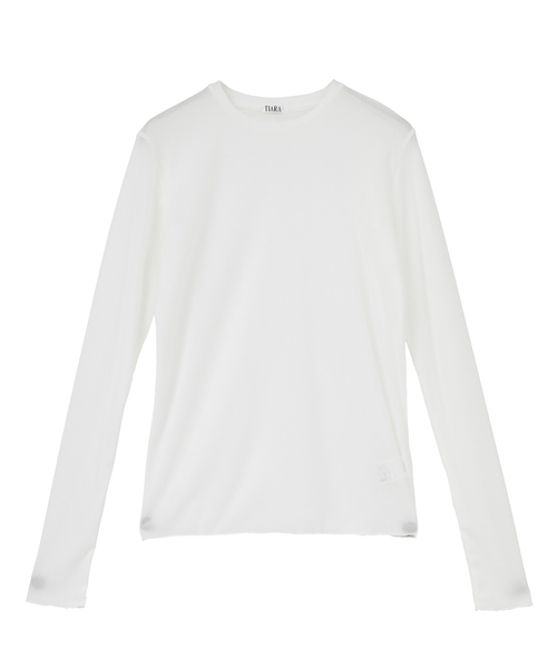 Tiara(ティアラ)の「チュール起毛ロンT(Tシャツ/カットソー・レディース・ブラウン/オフホワイト/ブラック・FREE)」の1枚目の写真