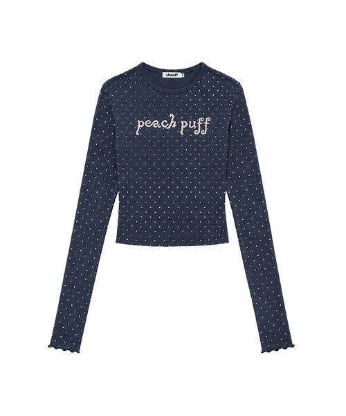 UUUUP(ユープ)の「パピードットTシャツ - ネイビー(Tシャツ/カットソー・レディース・ネイビー・MEDIUM/SMALL)」の1枚目の写真