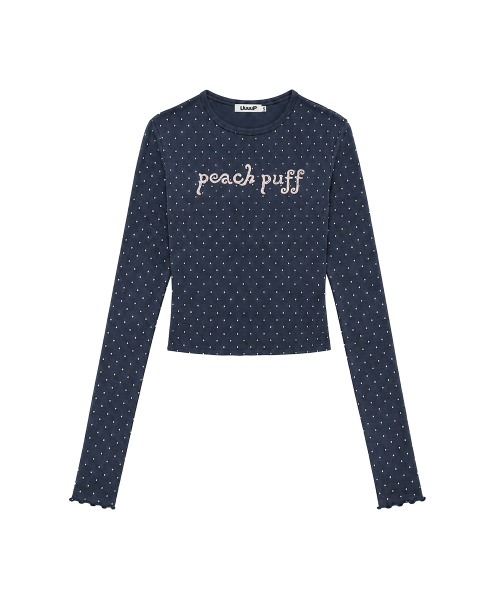 UUUUP(ユープ)の「パピードットTシャツ - ネイビー(Tシャツ/カットソー・レディース・ネイビー・MEDIUM/SMALL)」の2枚目の写真