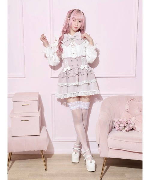 NOEMIE(ノエミー)の「ビッグリボンクリップ付きオープンショルダーブラウス(シャツ/ブラウス・レディース・A/ブルー系その他/ピンク系その他・M)」の7枚目の写真