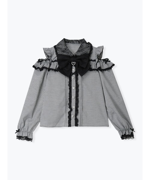 NOEMIE(ノエミー)の「ビッグリボンクリップ付きオープンショルダーブラウス(シャツ/ブラウス・レディース・A/ブルー系その他/ピンク系その他・M)」の20枚目の写真