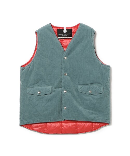 fennica（フェニカ）の「NECESSARY or UNNECESSARY / CORDUROY VEST（ベスト・メンズ・ミント・MEDIUM）」の2枚目の写真