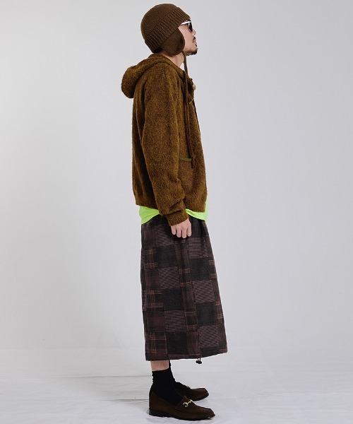 EFFECTEN(エフェクテン)の「mcg3902-Shaggy hooded cardigan シャギーカーディガン(efsc-16)(カーディガン/ボレロ・メンズ・ブラウン/チャコール・ONE SIZE)」の8枚目の写真