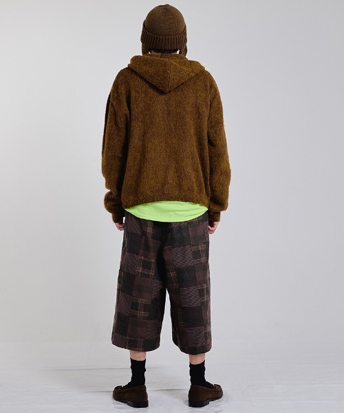 EFFECTEN(エフェクテン)の「mcg3902-Shaggy hooded cardigan シャギーカーディガン(efsc-16)(カーディガン/ボレロ・メンズ・ブラウン/チャコール・ONE SIZE)」の9枚目の写真