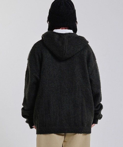 EFFECTEN(エフェクテン)の「mcg3902-Shaggy hooded cardigan シャギーカーディガン(efsc-16)(カーディガン/ボレロ・メンズ・ブラウン/チャコール・ONE SIZE)」の15枚目の写真