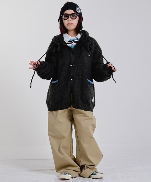EFFECTEN(エフェクテン)の「mcg3902-Shaggy hooded cardigan シャギーカーディガン(efsc-16)(カーディガン/ボレロ・メンズ・ブラウン/チャコール・ONE SIZE)」の16枚目の写真