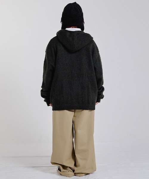 EFFECTEN(エフェクテン)の「mcg3902-Shaggy hooded cardigan シャギーカーディガン(efsc-16)(カーディガン/ボレロ・メンズ・ブラウン/チャコール・ONE SIZE)」の18枚目の写真