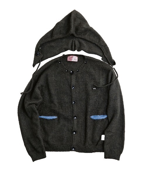 EFFECTEN(エフェクテン)の「mcg3902-Shaggy hooded cardigan シャギーカーディガン(efsc-16)(カーディガン/ボレロ・メンズ・ブラウン/チャコール・ONE SIZE)」の21枚目の写真