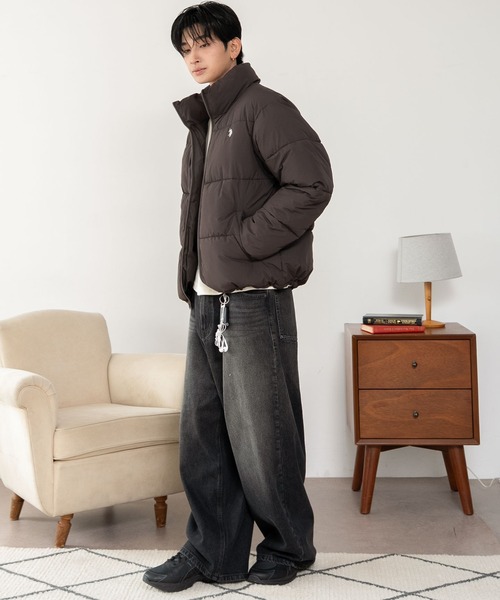 U.S. POLO ASSN.(ユーエスポロアッスン)の「WEGO/【26年秋冬新作】別注U.S.POLO ASSN.パファーブルゾン(ダウンジャケット/コート・メンズ・ライトグレー/ブラック/ダークブラウン・SMALL/MEDIUM/LARGE)」の4枚目の写真