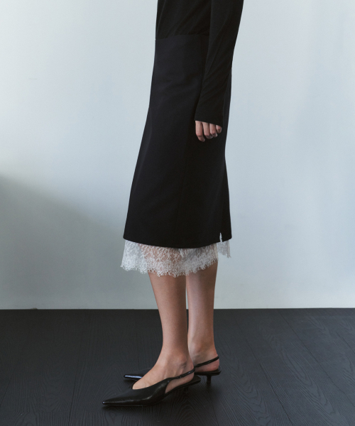 SIYAZU（シヤジュ）の「SIST9070 レースミディスカート_Black（スカート・レディース・ブラック・SMALL/MEDIUM）」の2枚目の写真