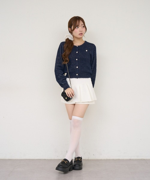 Another Branch olive des olive(アナザーブランチオリーブデオリーブ)の「ラメフェザーゴールドボタンカーディガン(カーディガン/ボレロ・レディース・ネイビー/チャコールグレー/ボルドー/アイボリー・FREE)」の16枚目の写真
