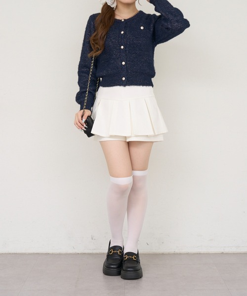 Another Branch olive des olive(アナザーブランチオリーブデオリーブ)の「ラメフェザーゴールドボタンカーディガン(カーディガン/ボレロ・レディース・ネイビー/チャコールグレー/ボルドー/アイボリー・FREE)」の15枚目の写真