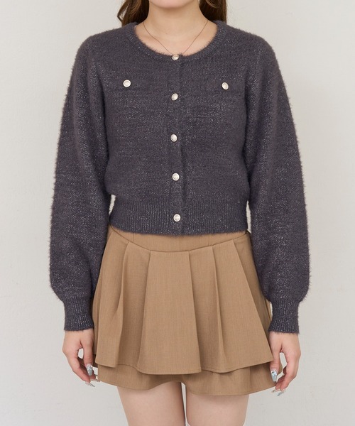 Another Branch olive des olive(アナザーブランチオリーブデオリーブ)の「ラメフェザーゴールドボタンカーディガン(カーディガン/ボレロ・レディース・ネイビー/チャコールグレー/ボルドー/アイボリー・FREE)」の17枚目の写真