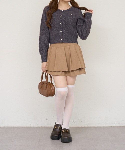 Another Branch olive des olive(アナザーブランチオリーブデオリーブ)の「ラメフェザーゴールドボタンカーディガン(カーディガン/ボレロ・レディース・ネイビー/チャコールグレー/ボルドー/アイボリー・FREE)」の10枚目の写真