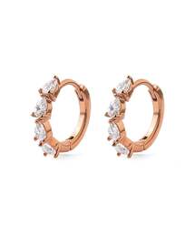 【ステンレス】ビジューフープピアス