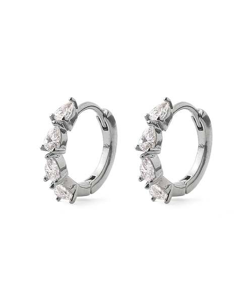 ANEMONE（アネモネ）の「【ステンレス】ビジューフープピアス（ピアス（両耳用）・レディース・ピンクゴールド/シルバー/ゴールド・FREE）」の2枚目の写真