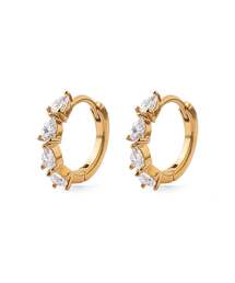 【ステンレス】ビジューフープピアス