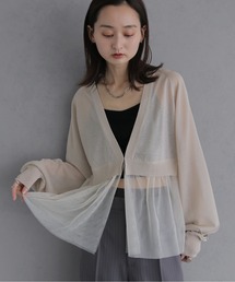 【&g'aime 】チュールレイヤードカーディガン Tulle Layered Cardigan