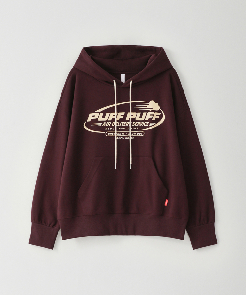 PUFF PUFF DEPT(パフパフ・デプト)の「PUFF AIR クロップドフーディ バーガンディ(パーカー・レディース・その他・LARGE/MEDIUM)」の1枚目の写真