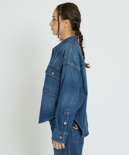 Healthy denim(ヘルシーデニム)の「【Healthy denim / ヘルシーデニム】Roti/デニムシャツ/スキッパーシャツ/秋冬カラー【WEB限定】(シャツ/ブラウス・レディース・ダークネイビー・フリー)」の10枚目の写真