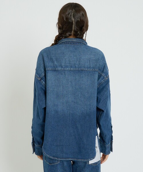 Healthy denim(ヘルシーデニム)の「【Healthy denim / ヘルシーデニム】Roti/デニムシャツ/スキッパーシャツ/秋冬カラー【WEB限定】(シャツ/ブラウス・レディース・ダークネイビー・フリー)」の11枚目の写真