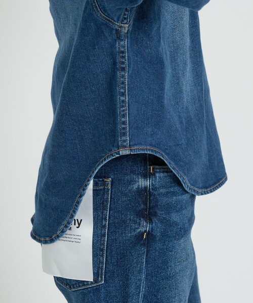 Healthy denim(ヘルシーデニム)の「【Healthy denim / ヘルシーデニム】Roti/デニムシャツ/スキッパーシャツ/秋冬カラー【WEB限定】(シャツ/ブラウス・レディース・ダークネイビー・フリー)」の13枚目の写真