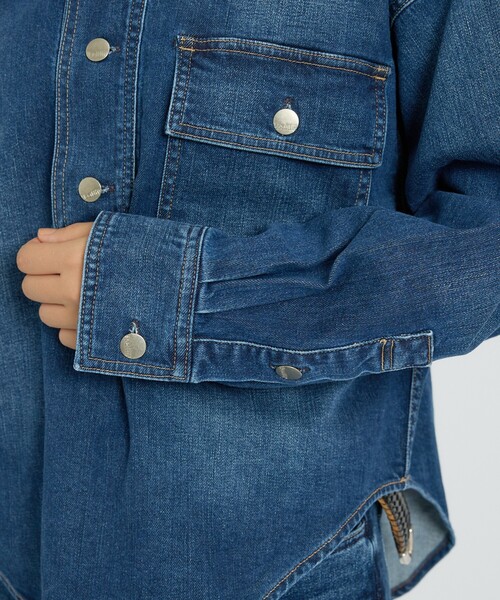 Healthy denim(ヘルシーデニム)の「【Healthy denim / ヘルシーデニム】Roti/デニムシャツ/スキッパーシャツ/秋冬カラー【WEB限定】(シャツ/ブラウス・レディース・ダークネイビー・フリー)」の15枚目の写真